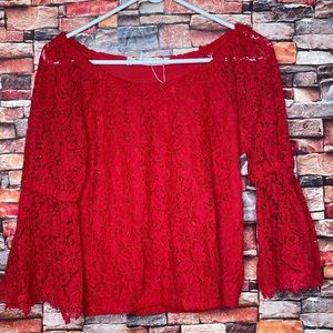 Red lace women’s blouse